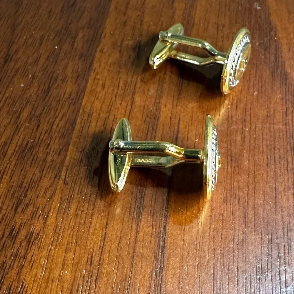 Vintage Bally Gold-Plated Logo Cufflinks – Made in Germany